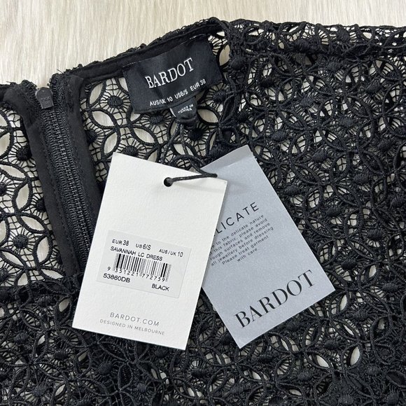 Bardot Women's Size US 6 / Small Black Lace Savannah Mini Dress - Picture 8 of 12